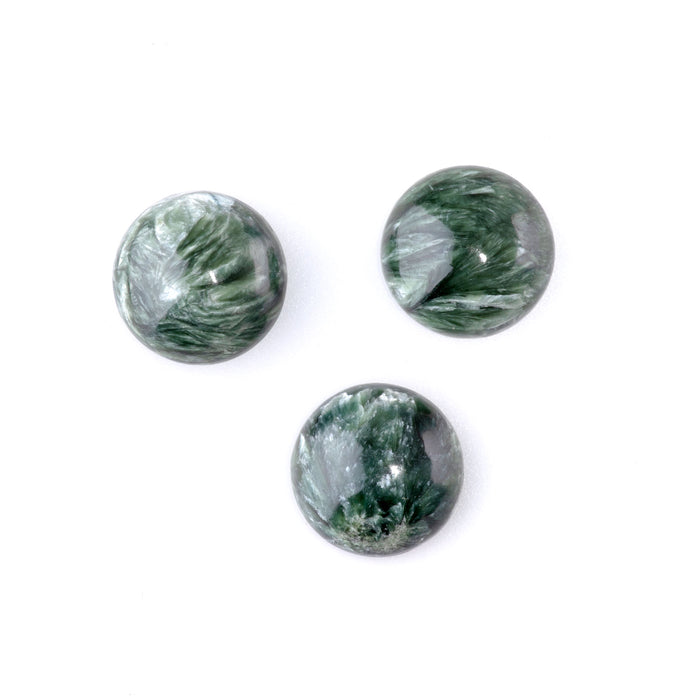 Seraphinite 15mm A Grade Coin Cabochon