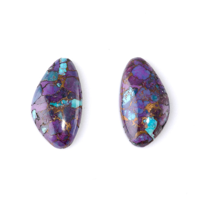 Mohave Purple Turquoise 13x24mm Free Form Cabochon Pair