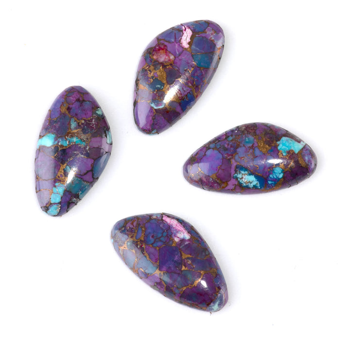 Mohave Purple Turquoise 13x24mm Free Form Cabochon Pair