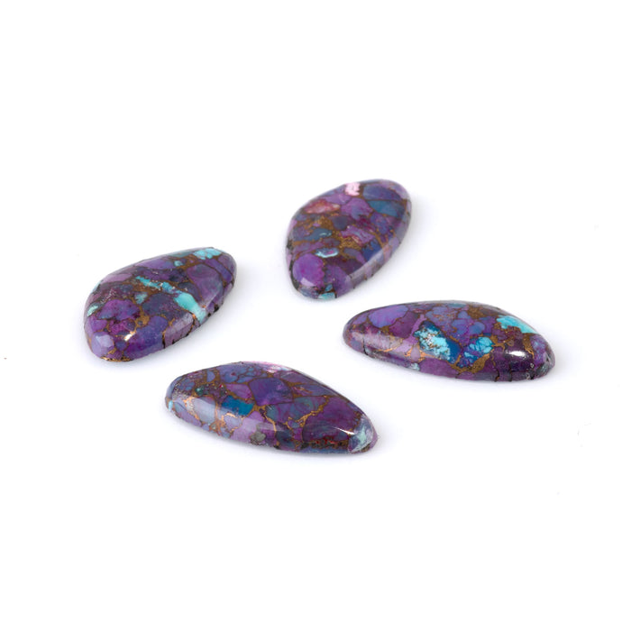 Mohave Purple Turquoise 13x24mm Free Form Cabochon Pair