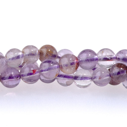 This is a Dakota Stones 4mm Cacoxenite Gemstone strand with round beads in 15-16 inch strand.