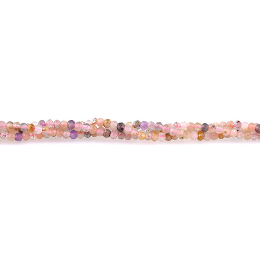 This is a Dakota Stones 3x4mm Cacoxenite Gemstone strand with faceted rondelle beads in 15-16 inch strand.