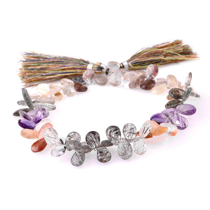 Cacoxenite 8x10-10x16mm Faceted Irregular Pear - 10 Inch