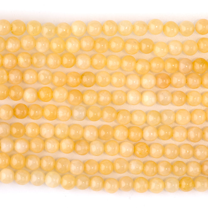 Yellow Calcite 4mm Round A Grade - 15-16 Inch