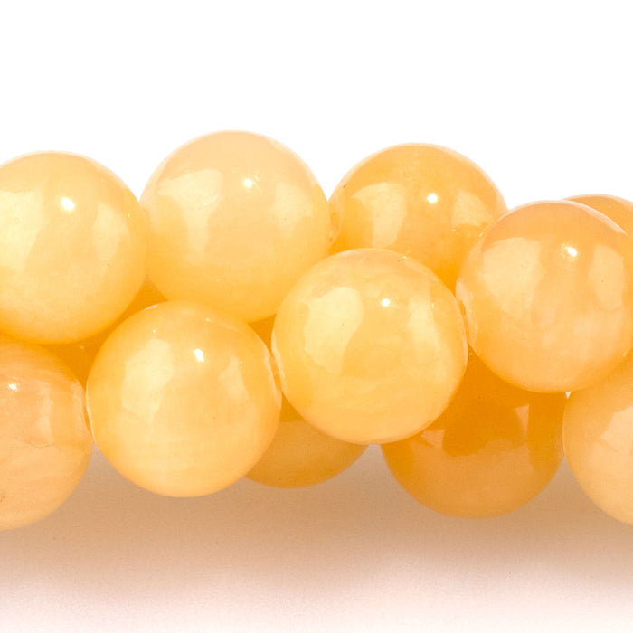 Yellow Calcite 8mm Round A Grade - 15-16 Inch