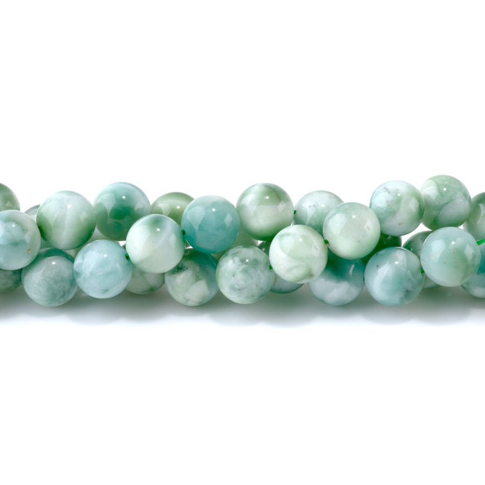 Green Angelite Cat's Eye 12mm Round - 15-16 Inch