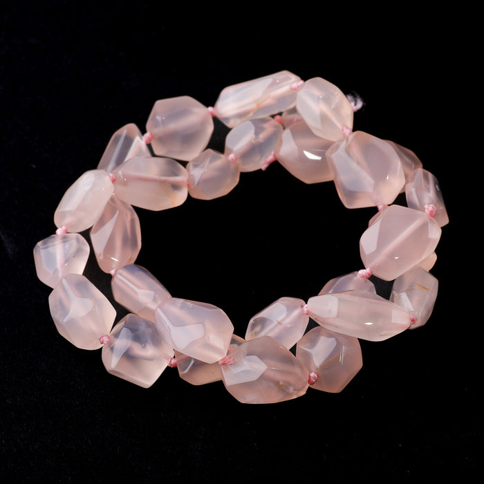 Chalcedony Nugget 10-16mm Freeform Faceted - 15-16 Inch