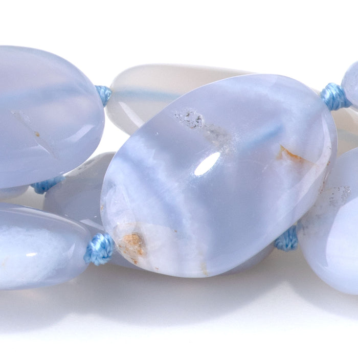 Chalcedony 12x20-13x25mm Free Form Oval Beads - 15-16 Inch