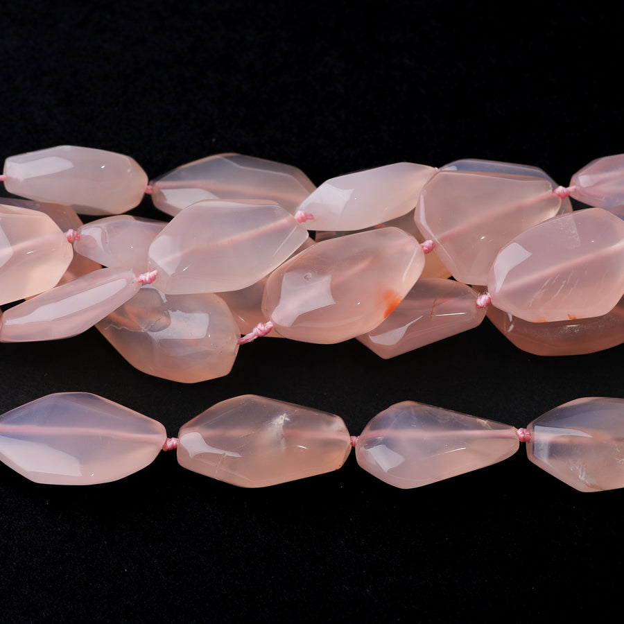 Chalcedony Nugget 14-16mm Freeform Faceted - 15-16 Inch