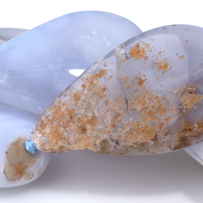 Blue Chalcedony 15x25-20x30mm Tear Drop A Grade - 15-16 Inch