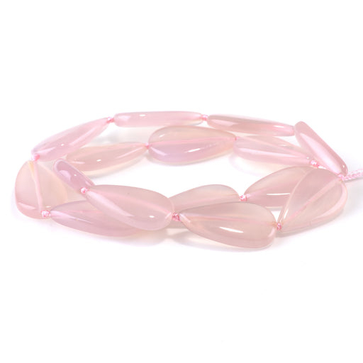 This is a Dakota Stones 15x22-30mm Pink Chalcedony Gemstone strand with tear drop beads in 15-16 inch strand.