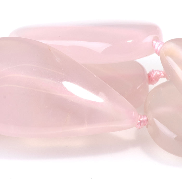 Pink Chalcedony 15x22-30mm Tear Drop Beads - 15-16 Inch