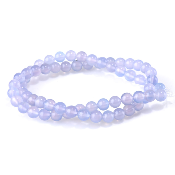 Chalcedony 6mm Purple Round Bead - 15-16 Inch