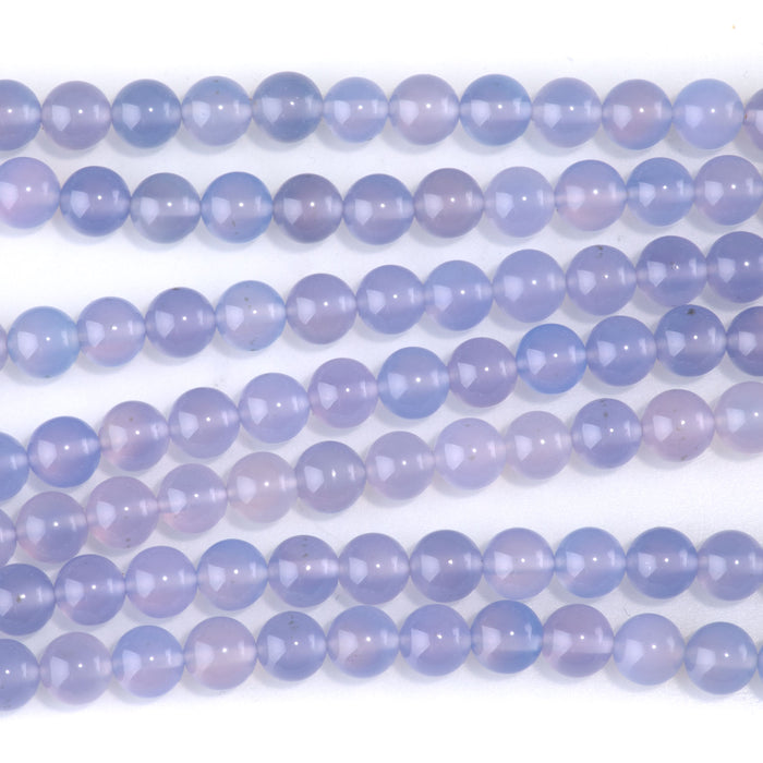Chalcedony 6mm Purple Round Bead - 15-16 Inch