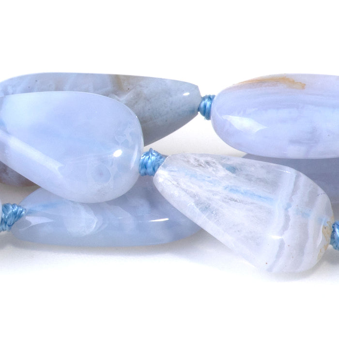 Chalcedony 8x16-12x22mm Tear Drop Beads - 15-16 Inch