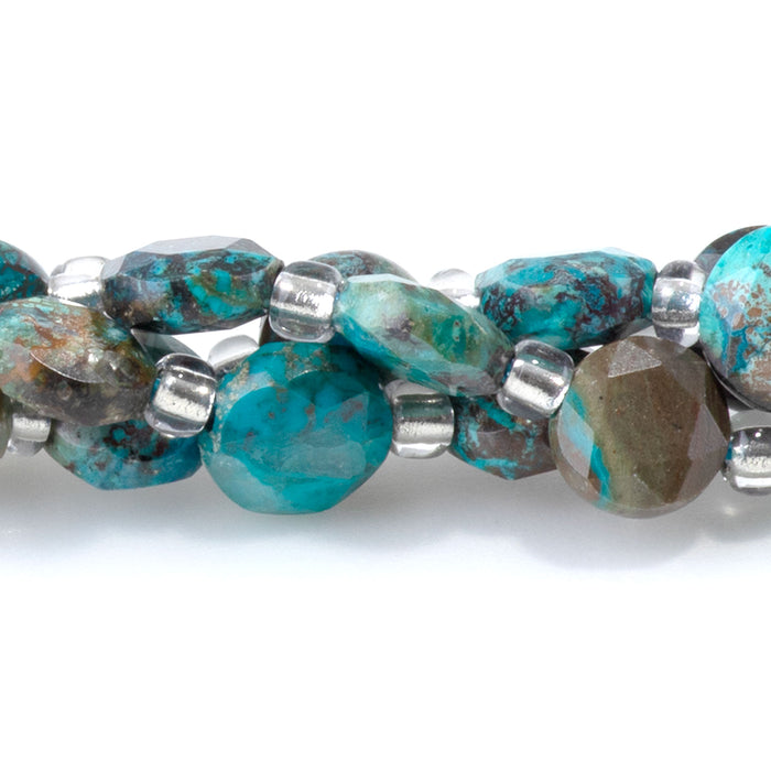 Chrysocolla 6mm Star Cut Coin - 15-16 Inch