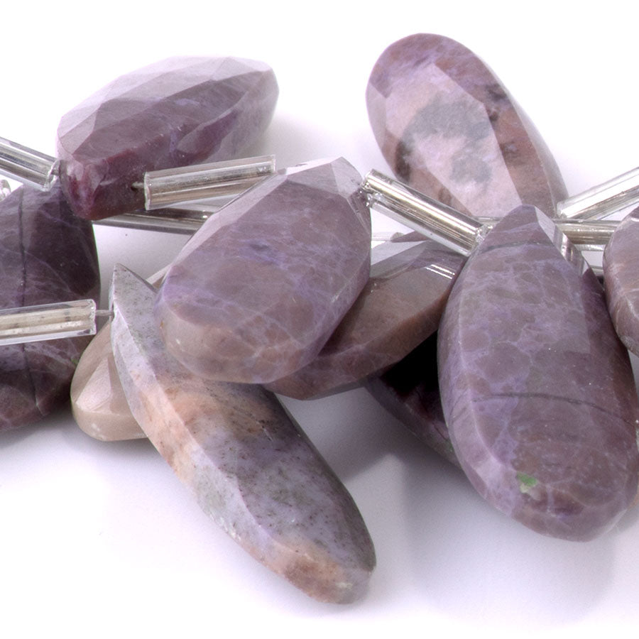 Charoite 10x30mm Drop Faceted - 8 Inch