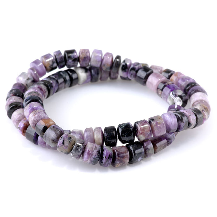 Charoite 3-6x8mm Heishi - 15-16 Inch