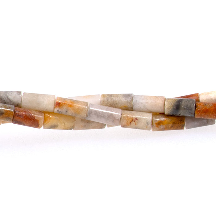 Crazy Lace Agate 2x4mm Tube Beads - 15-16 Inch
