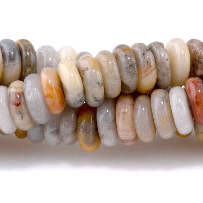Crazy Lace Agate 2x6mm Thin Rondelle - 15-16 Inch