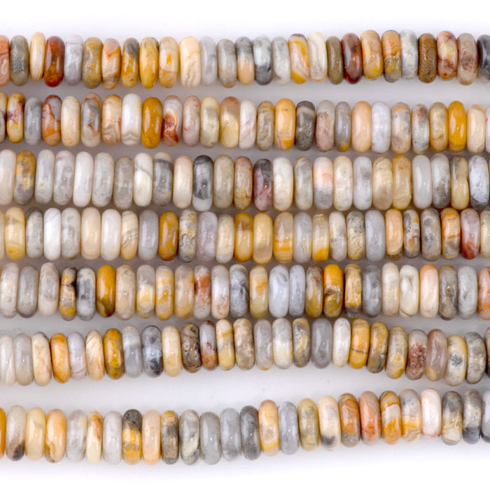 Crazy Lace Agate 2x6mm Thin Rondelle - 15-16 Inch