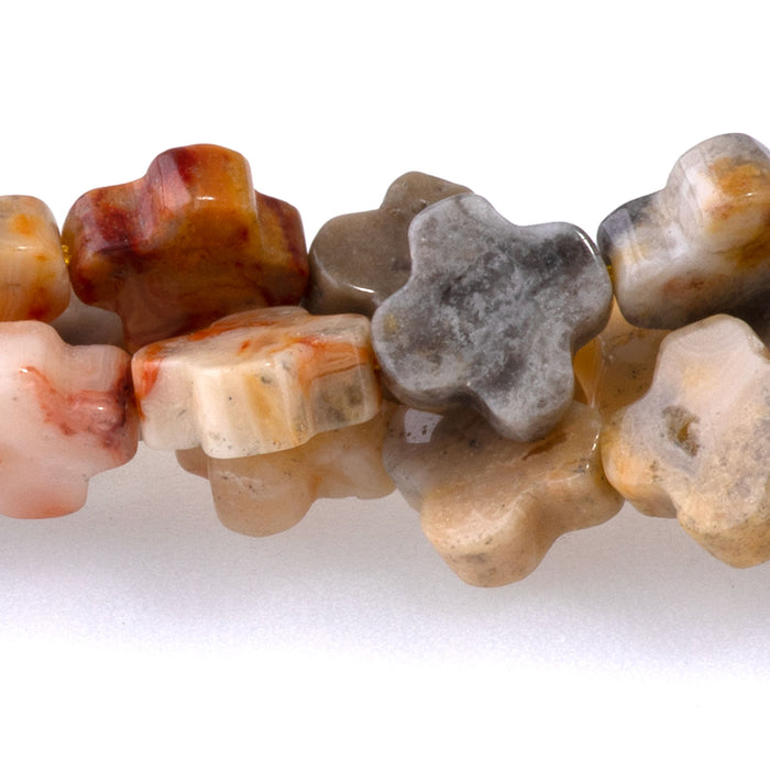 Crazy Lace Agate 8mm Cross - 15-16 Inch