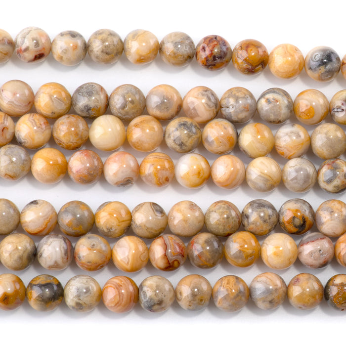 Crazy Lace Agate 8mm Round - 15-16 Inch