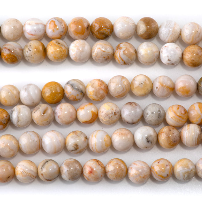 Indonesian  Crazy Lace Agate 8mm Round - 15-16 Inch