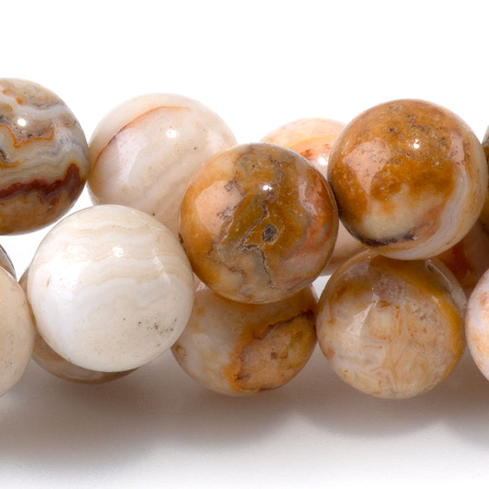 Indonesian  Crazy Lace Agate 8mm Round - 15-16 Inch