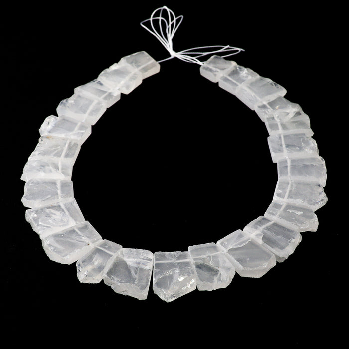 Crystal Quartz 12x16-20x30mm Jagged Rough Collar 15-16 Inch