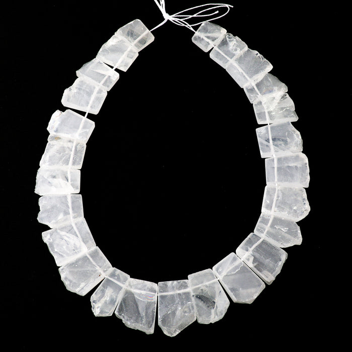 Crystal Quartz 12x16-20x30mm Jagged Rough Collar 15-16 Inch