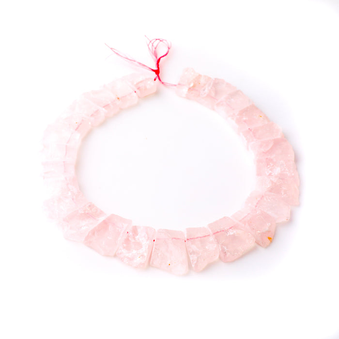 Rose Quartz 12x18-17x30mm Jagged Rough Collar - 15-16 Inch