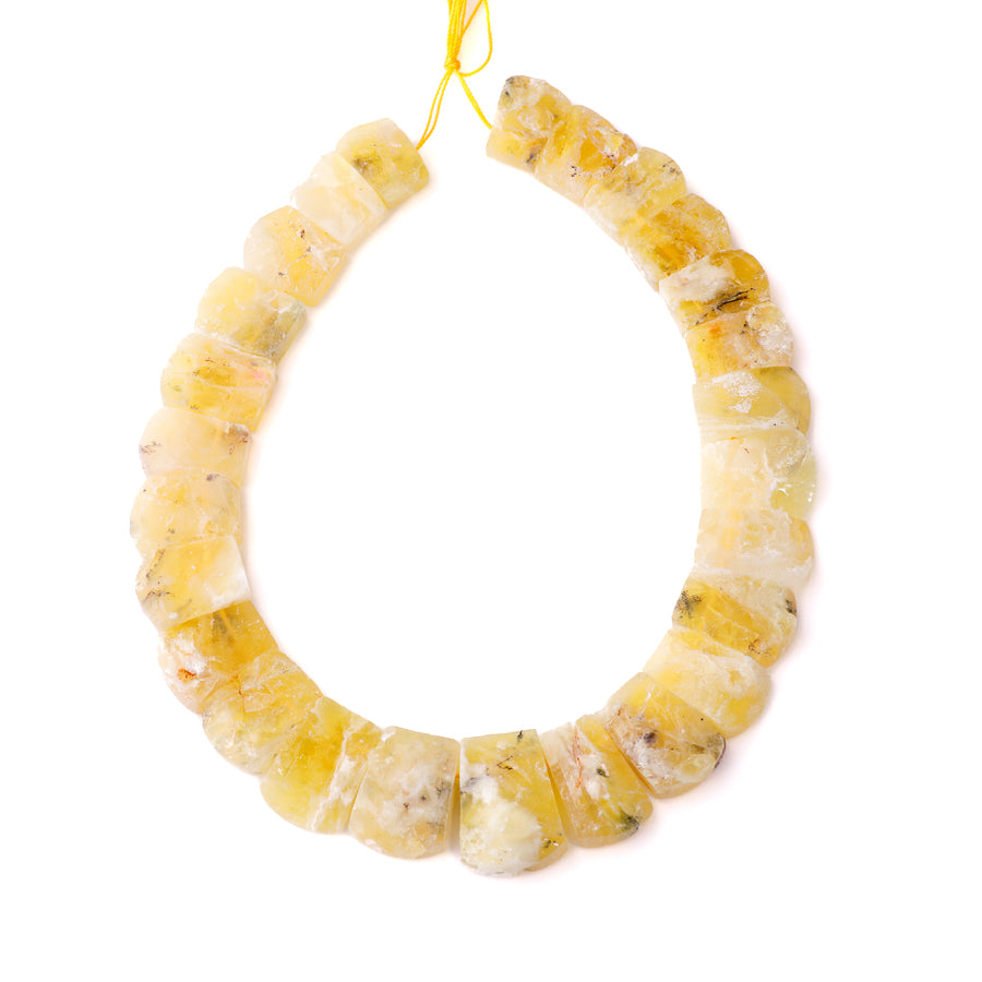 Yellow Opal 14x20-20x28mm Rounded Rough Collar - 15-16 Inch