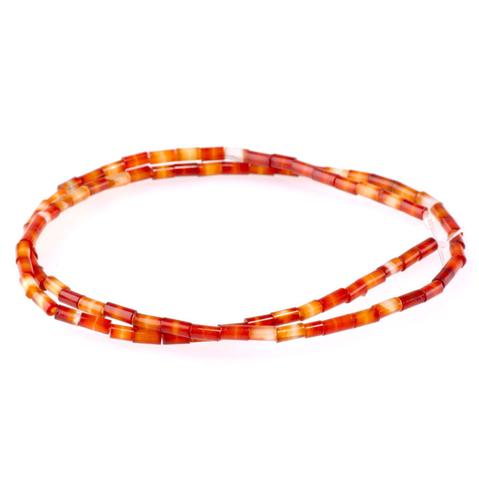 Carnelian 2x4mm Tube Beads - 15-16 Inch