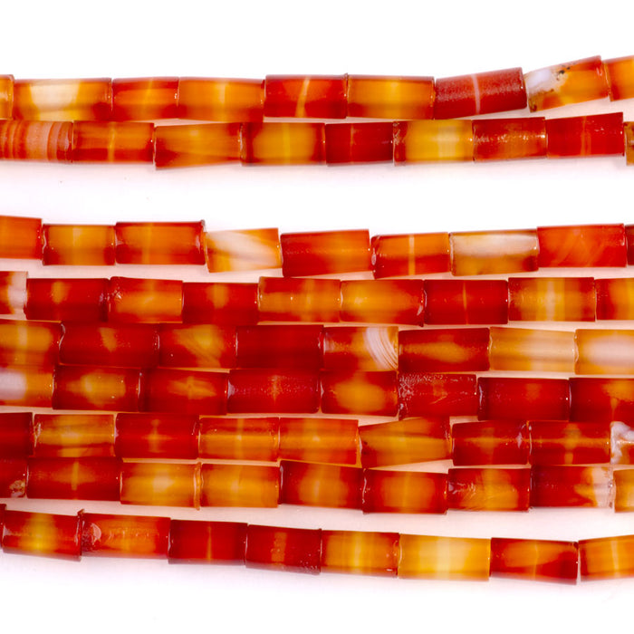 Carnelian 2x4mm Tube Beads - 15-16 Inch