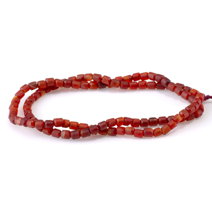 Carnelian 3-4mm Irregular Barrel Bead - 13-14mm