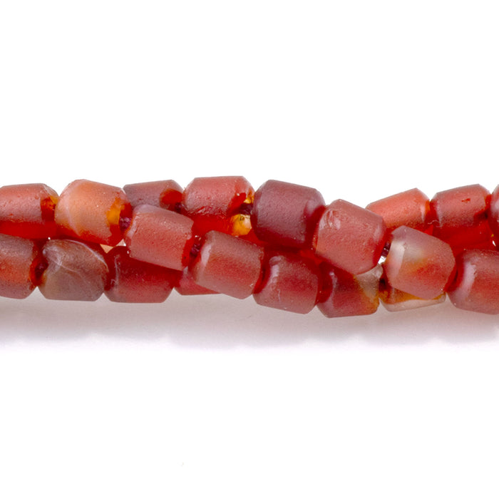 Carnelian 3-4mm Irregular Barrel Bead - 13-14mm