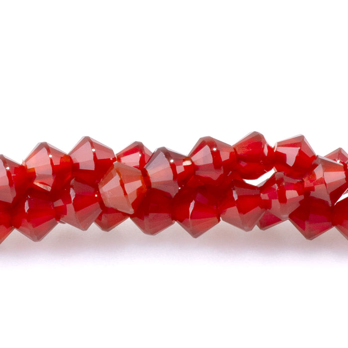 Carnelian 4mm Faceted Bicone - 15-16 Inch