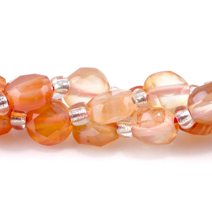 Carnelian 6mm Star Cut Coin - 15-16 Inch