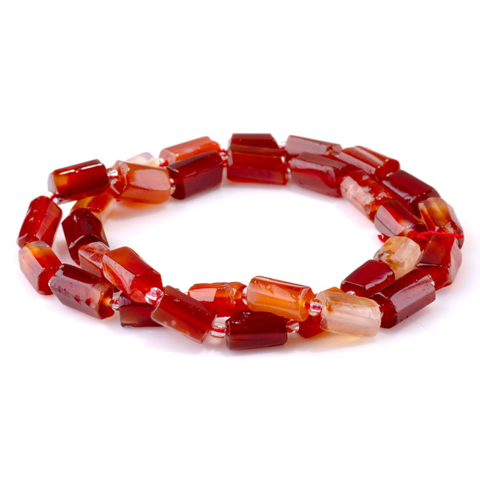 Carnelian 8x12mm Tube Simple Cut - 15-16 Inch