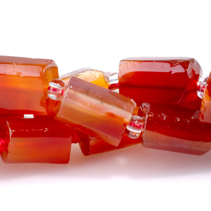 Carnelian 8x12mm Tube Simple Cut - 15-16 Inch