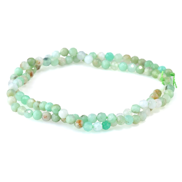 Australian Chrysoprase 4mm Microfaceted Round A Grade - 15-16 Inch