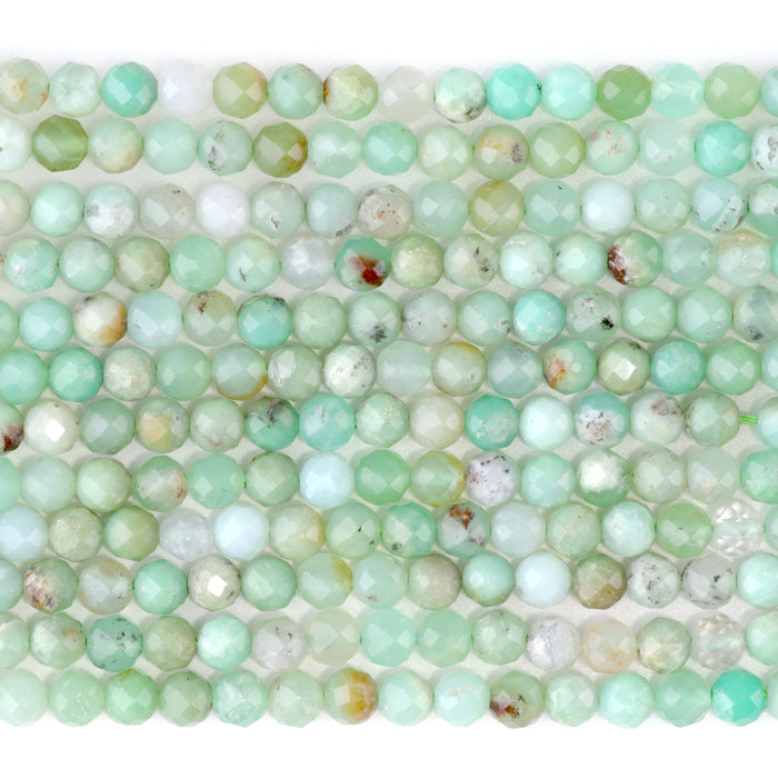 Australian Chrysoprase 4mm Microfaceted Round A Grade - 15-16 Inch