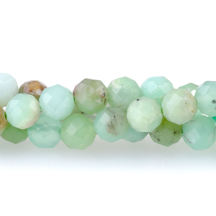 Australian Chrysoprase 4mm Microfaceted Round A Grade - 15-16 Inch