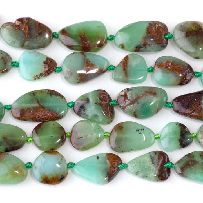 Australian Chrysoprase 9x13-13x22mm Freeform Pear A Grade - 15-16 Inch