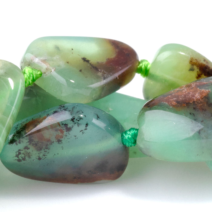 Australian Chrysoprase 9x13-13x22mm Freeform Pear A Grade - 15-16 Inch