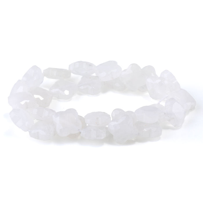 Crystal Quartz 13mm Faceted Clover - 15-16 Inch