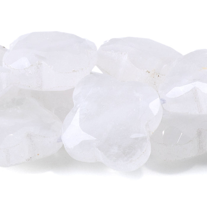 Crystal Quartz 13mm Faceted Clover - 15-16 Inch