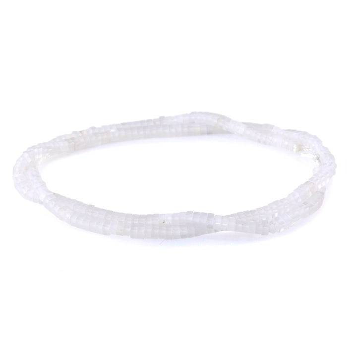 Crystal Quartz 1x2mm Square Rondelle - 15-16 Inch