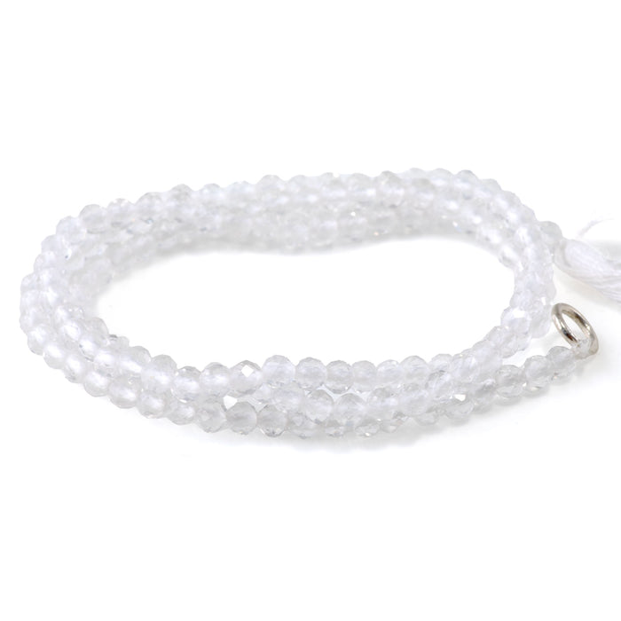 SPECIAL PRICE Crystal Quartz 3mm Faceted Round - 15 Inch